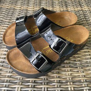 Papillio by Birkenstock - Black Arizona Platform Leather Sandals - EU 36/US 7